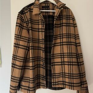 All Saints Tan Plaid Jacket